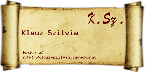 Klauz Szilvia névjegykártya
